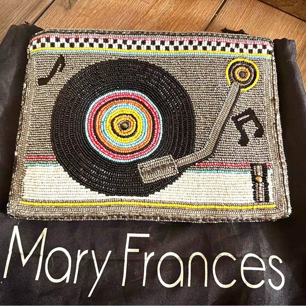 Mary Frances Black and Silver Beaded Clutch